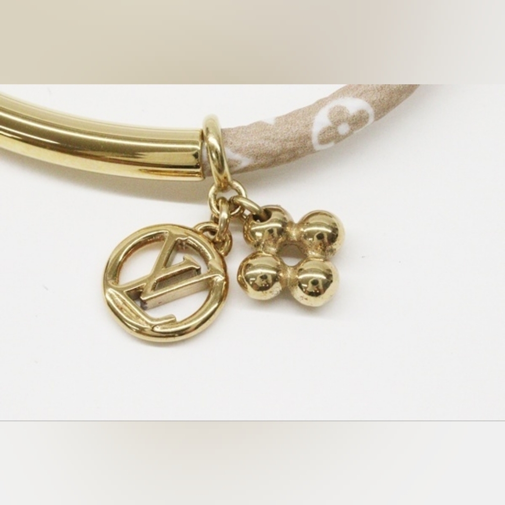 Louis Vuitton 2pc Duogram Khaki Beige Leather Bracelet Set! - Picture 7 of 12